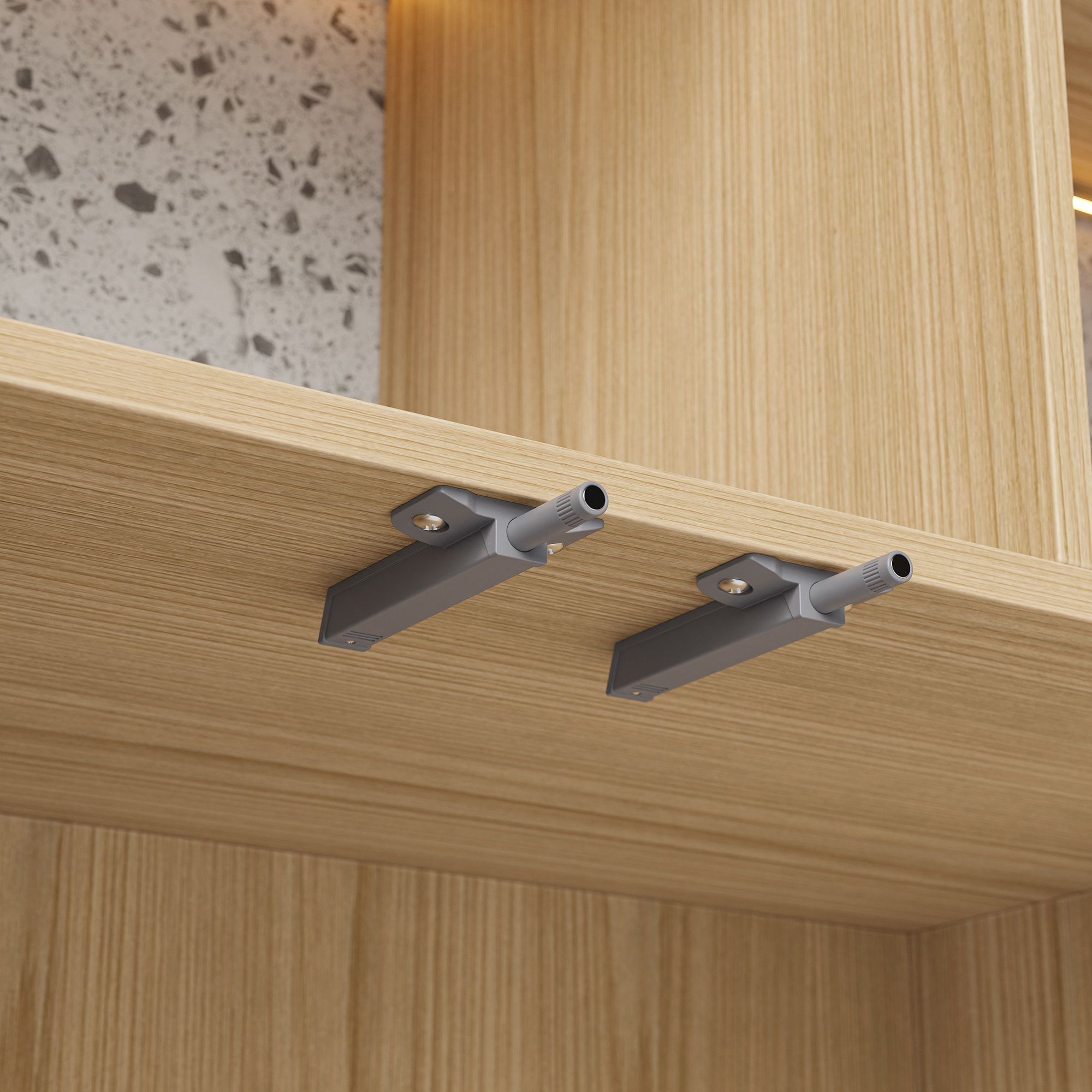 Modular Display Cabinet Set with Drawers-Natural