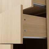 Modular Display Cabinet Set with Drawers-Natural