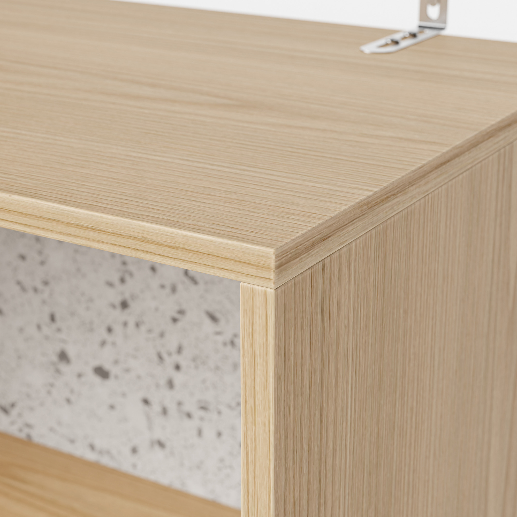 Modular Display Cabinet Set with Drawers-Natural