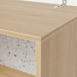 Modular Display Cabinet Set with Drawers-Natural