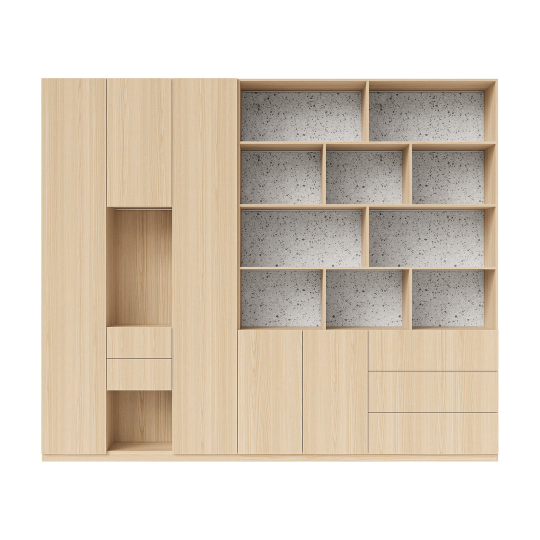Modular Display Cabinet Set with Drawers