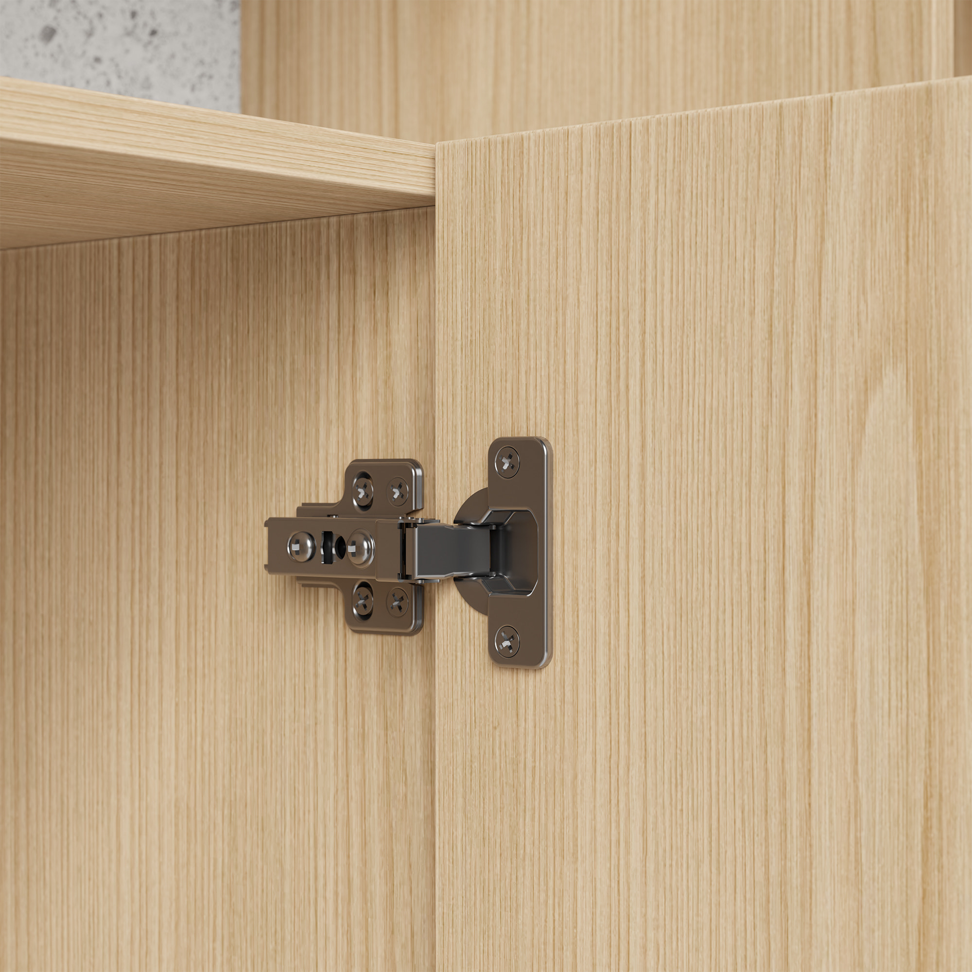 Modular Display Cabinet Set with Drawers-Natural