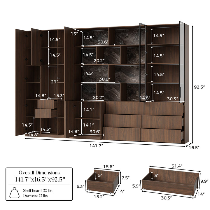 3-Piece Display Cabinet Storage Set
