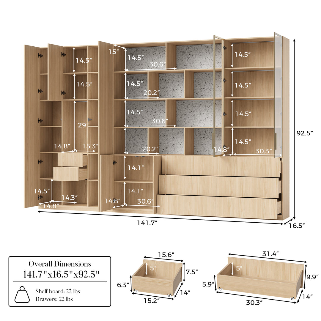 3-Piece Display Cabinet Storage Set
