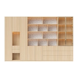 3-Piece Display Cabinet Storage Set-Natural