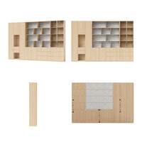 3-Piece Display Cabinet Storage Set-Natural