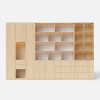 3-Piece Display Cabinet Storage Set-Natural