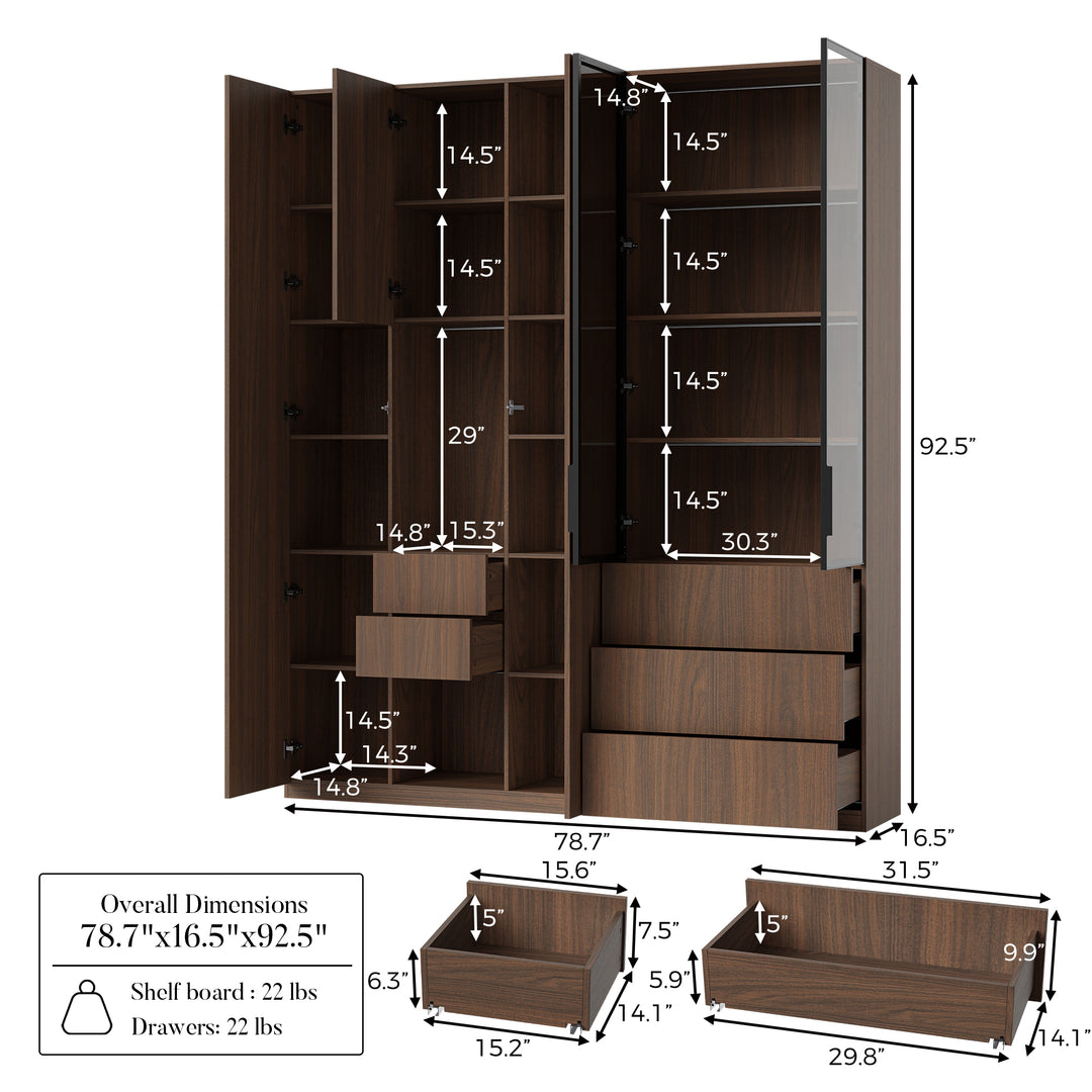 Modular Glass Display Cabinet Set