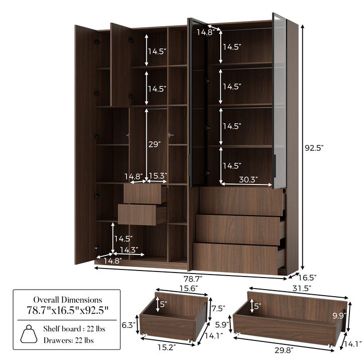 Modular Glass Display Cabinet Set
