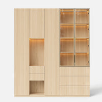Modular Glass Display Cabinet Set-Natural