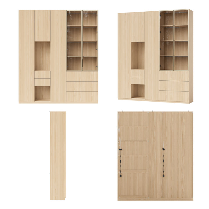 Modular Glass Display Cabinet Set