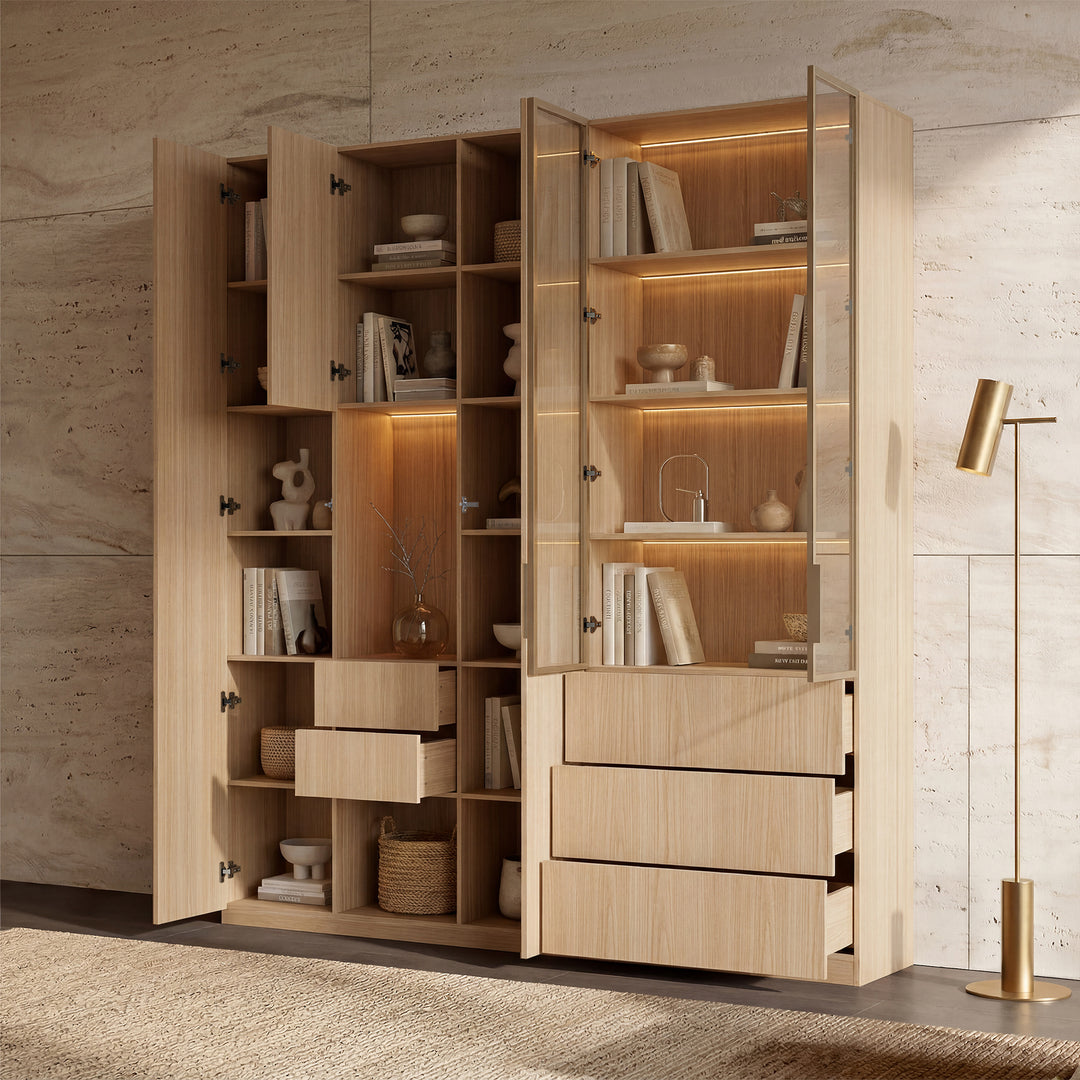 Modular Glass Display Cabinet Set