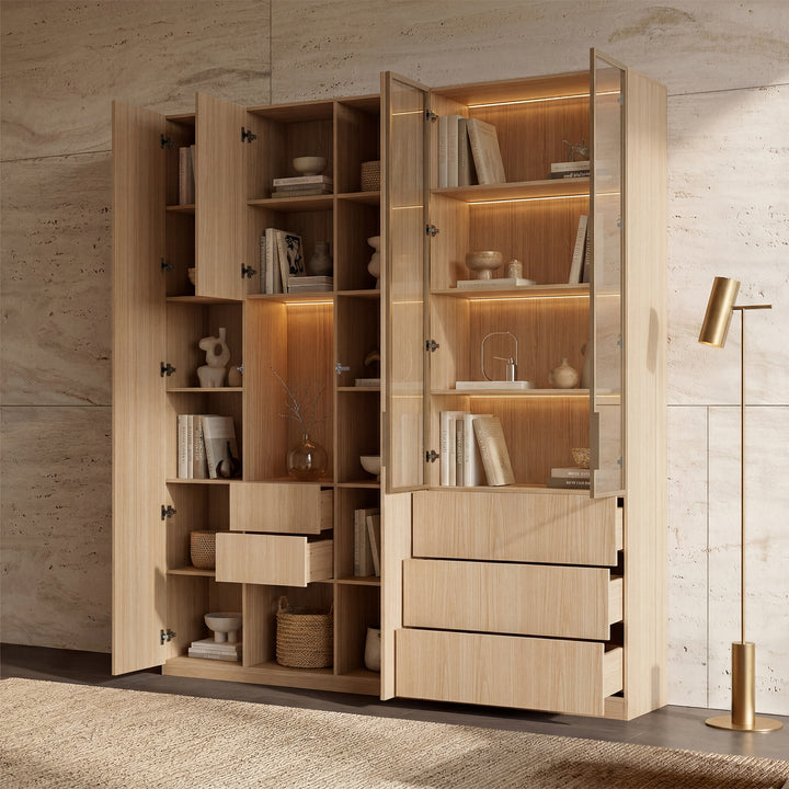 Modular Glass Display Cabinet Set