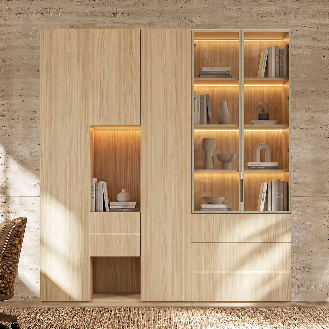 Modular Glass Display Cabinet Set
