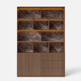 Storage Cabinet with Open Shelves and Drawers-Brown