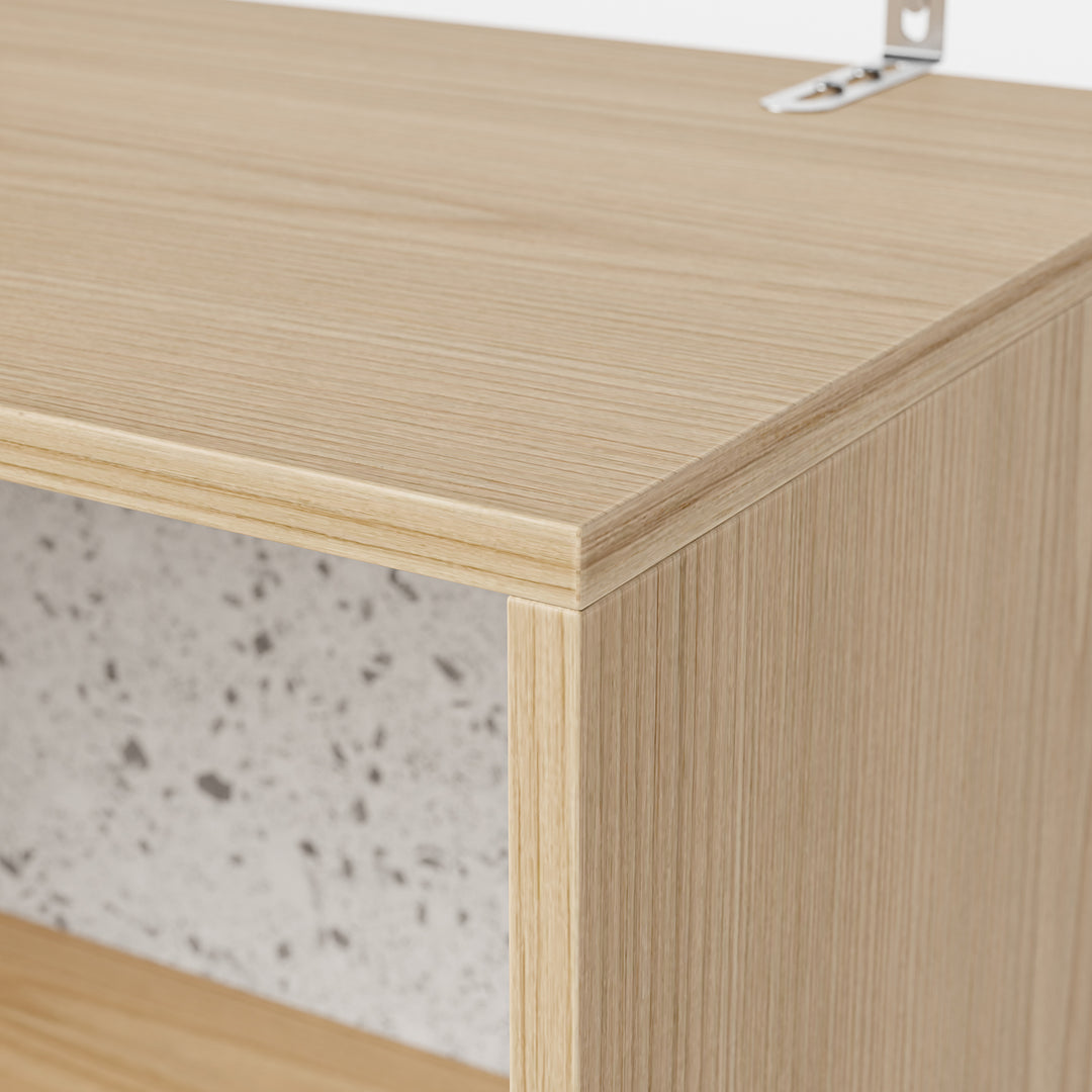 Storage Cabinet with Open Shelves and Drawers