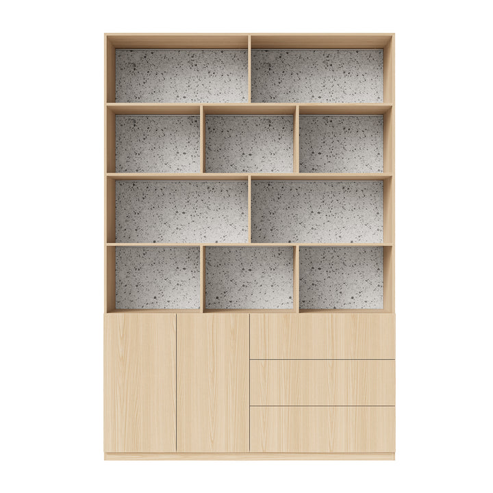 Storage Cabinet with Open Shelves and Drawers