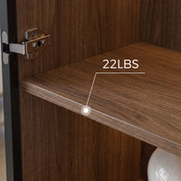 2-Door Glass Display Cabinet with 3 Drawers-Brown