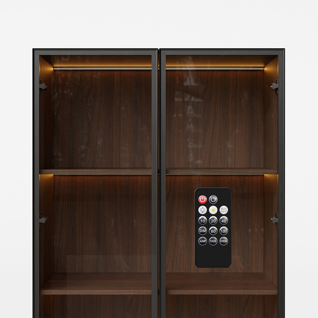 Glass Display Cabinet with 3 Drawers