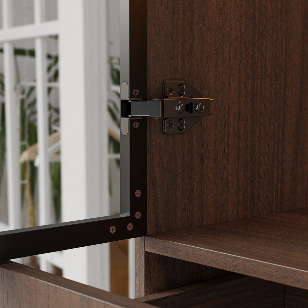 Glass Display Cabinet with 3 Drawers