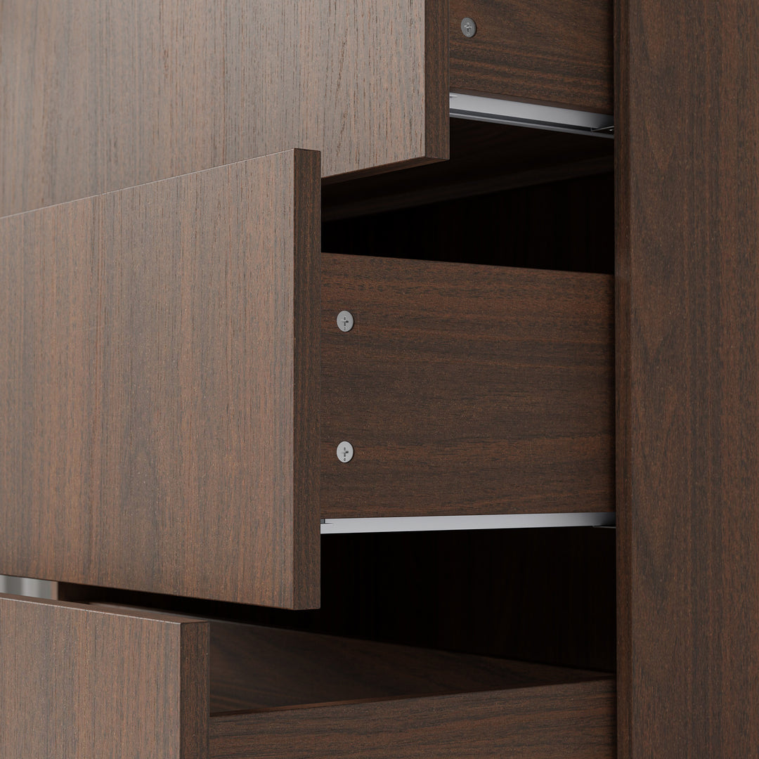 Glass Display Cabinet with 3 Drawers