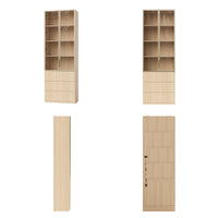 Glass Display Cabinet with 3 Drawers-Natural