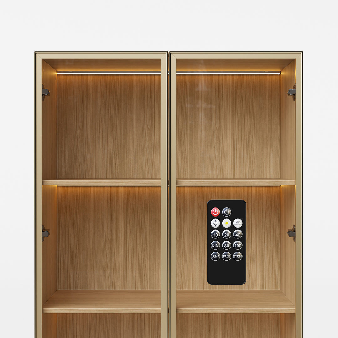 Glass Display Cabinet with 3 Drawers
