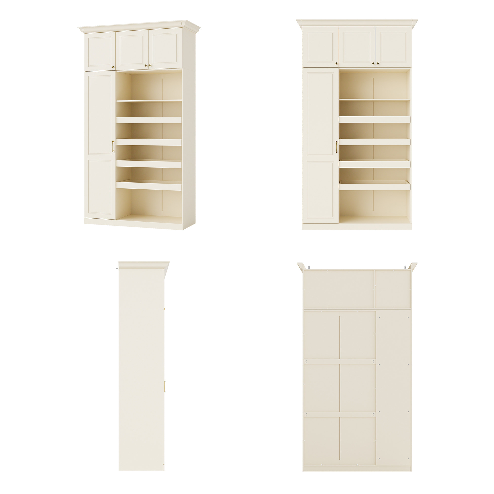 Vestia 4-Door Wardrobe Closet with Drawers