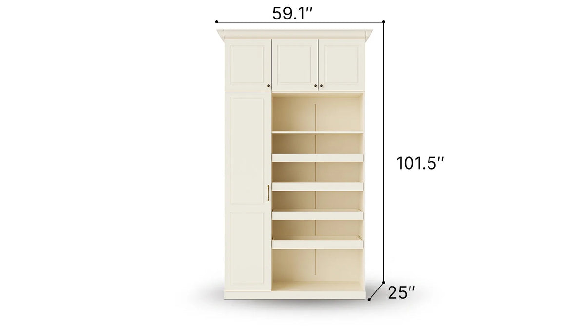 Vestia 4-Door Wardrobe Closet with Drawers