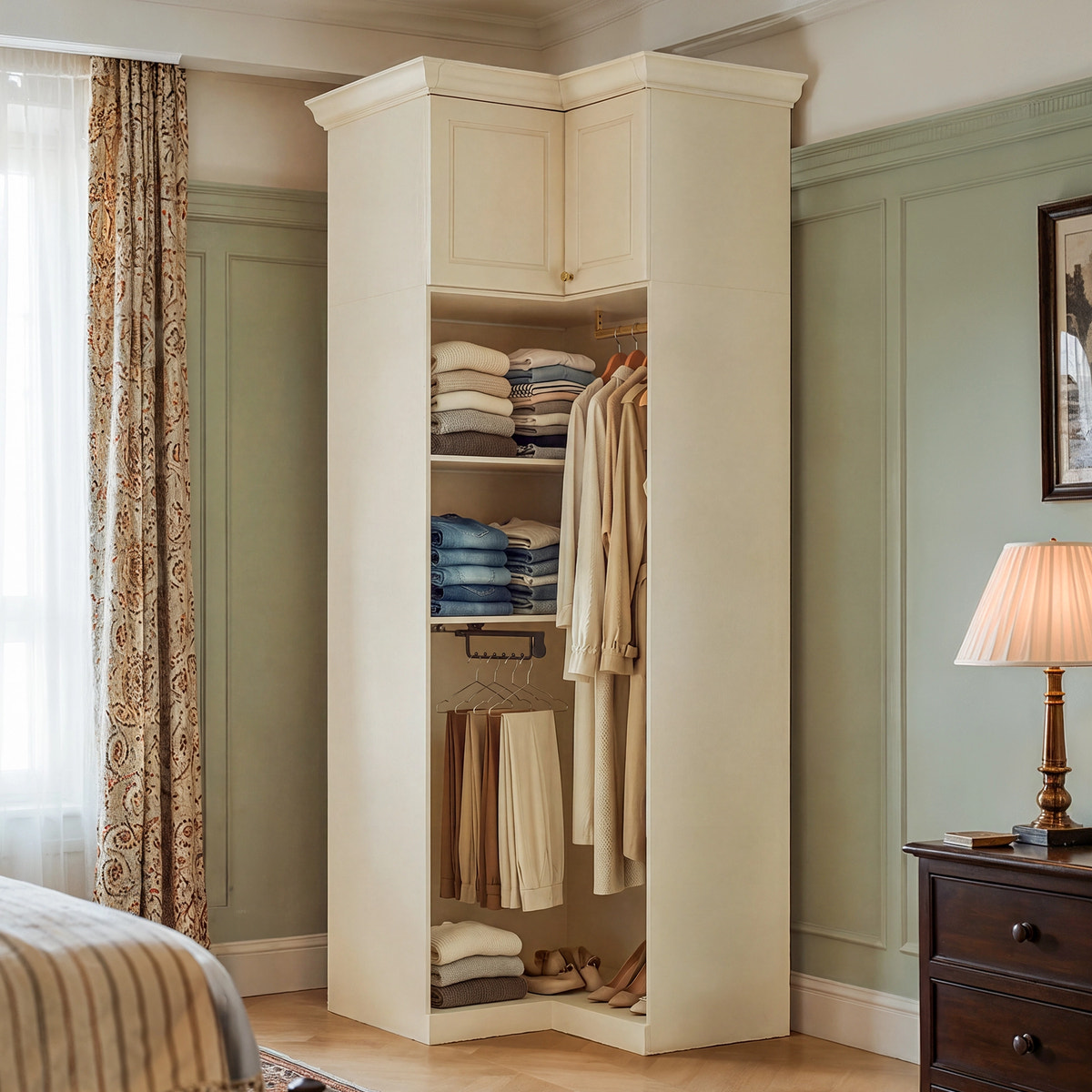 Vestia Corner Wardrobe Closet Cabinet