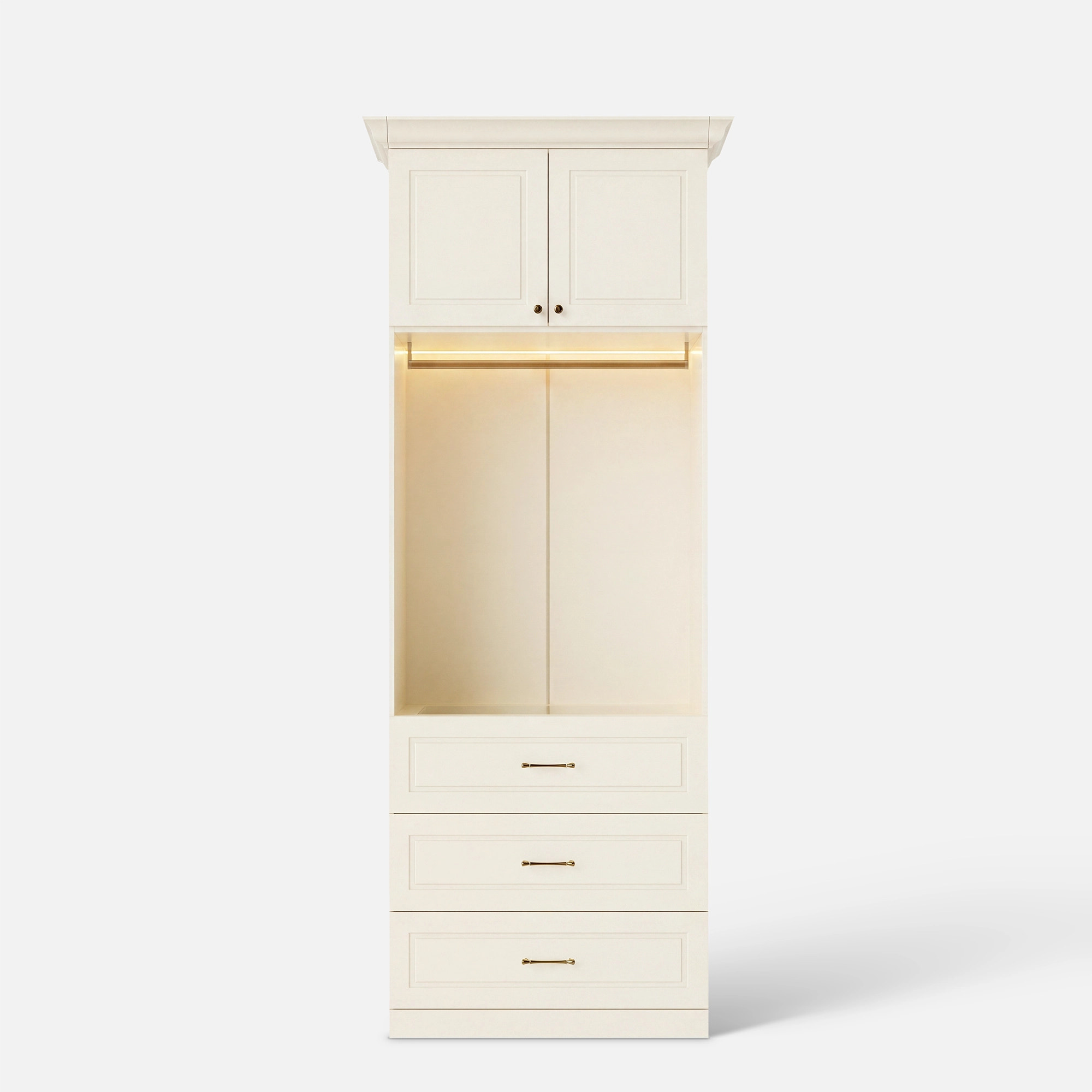 Vestia 2-Door Wardrobe Closet with 3 Drawers