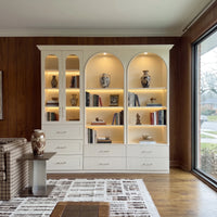 Arched Space-Saving Display & Storage Cabinet Set