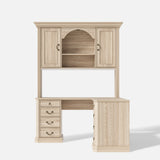 L-Shaped Executive Desk with Storage - Natural Oak