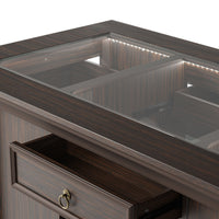 Kitchen Island with Drawers and Storage-Brown