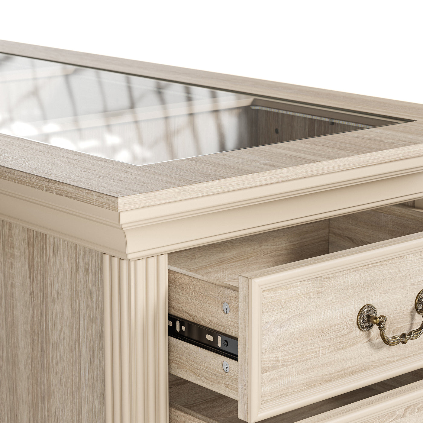 Kitchen Island with Drawers and Storage-Natural