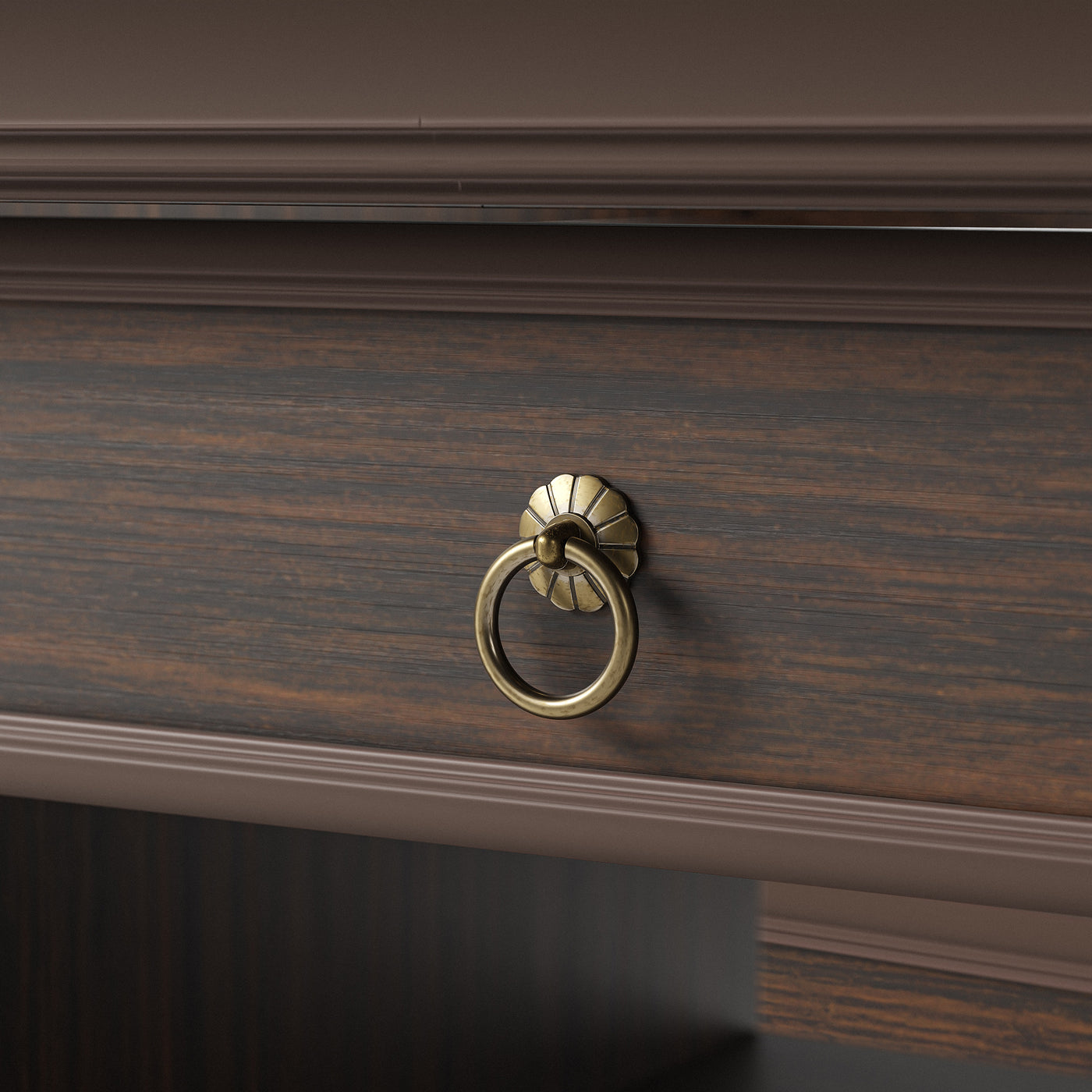 Kitchen Island with Drawers and Storage-Brown