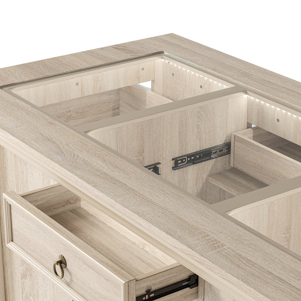 Jewelry Island with Drawers and Storage-Natural