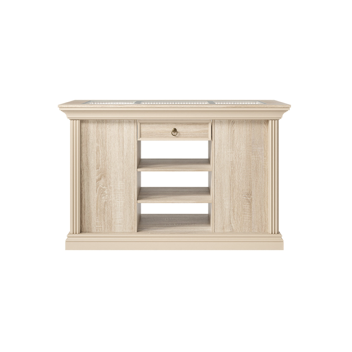 Kitchen Island with Drawers and Storage-Natural