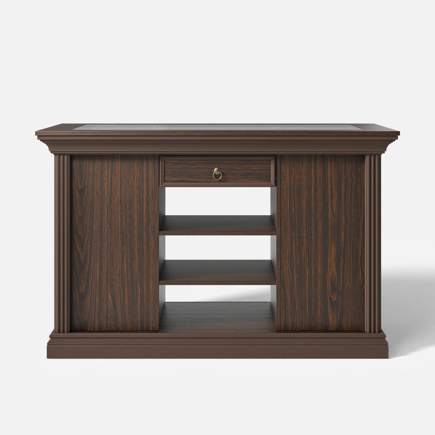 Jewelry Island with Drawers and Storage-Brown