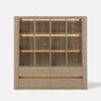 Curved Glass Display Cabinet with LED Light
