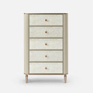 Nacre 5-Drawer Chest with Marble-Style Top