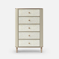 Nacre 5-Drawer Chest with Marble-Style Top
