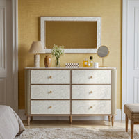 Nacre Mother-of-Pearl Inspired Dresser & Mirror Set