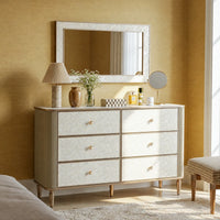 Nacre Mother-of-Pearl Inspired Dresser & Mirror Set