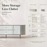 Nacre TV Stand with Mother-of-Pearl Fronts and Marble-Style Top