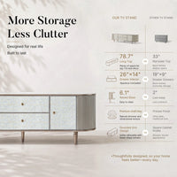 Nacre TV Stand with Mother-of-Pearl Fronts and Marble-Style Top