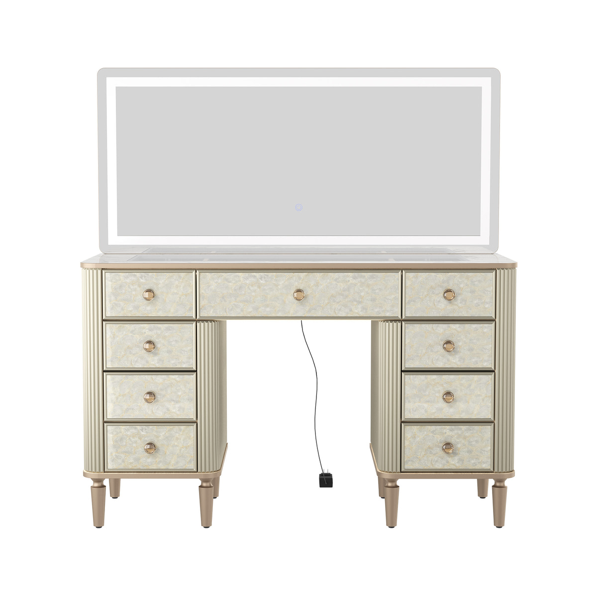 Nacre Makeup Vanity Desk with Mirror
