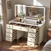 Nacre Makeup Vanity Desk with Mirror