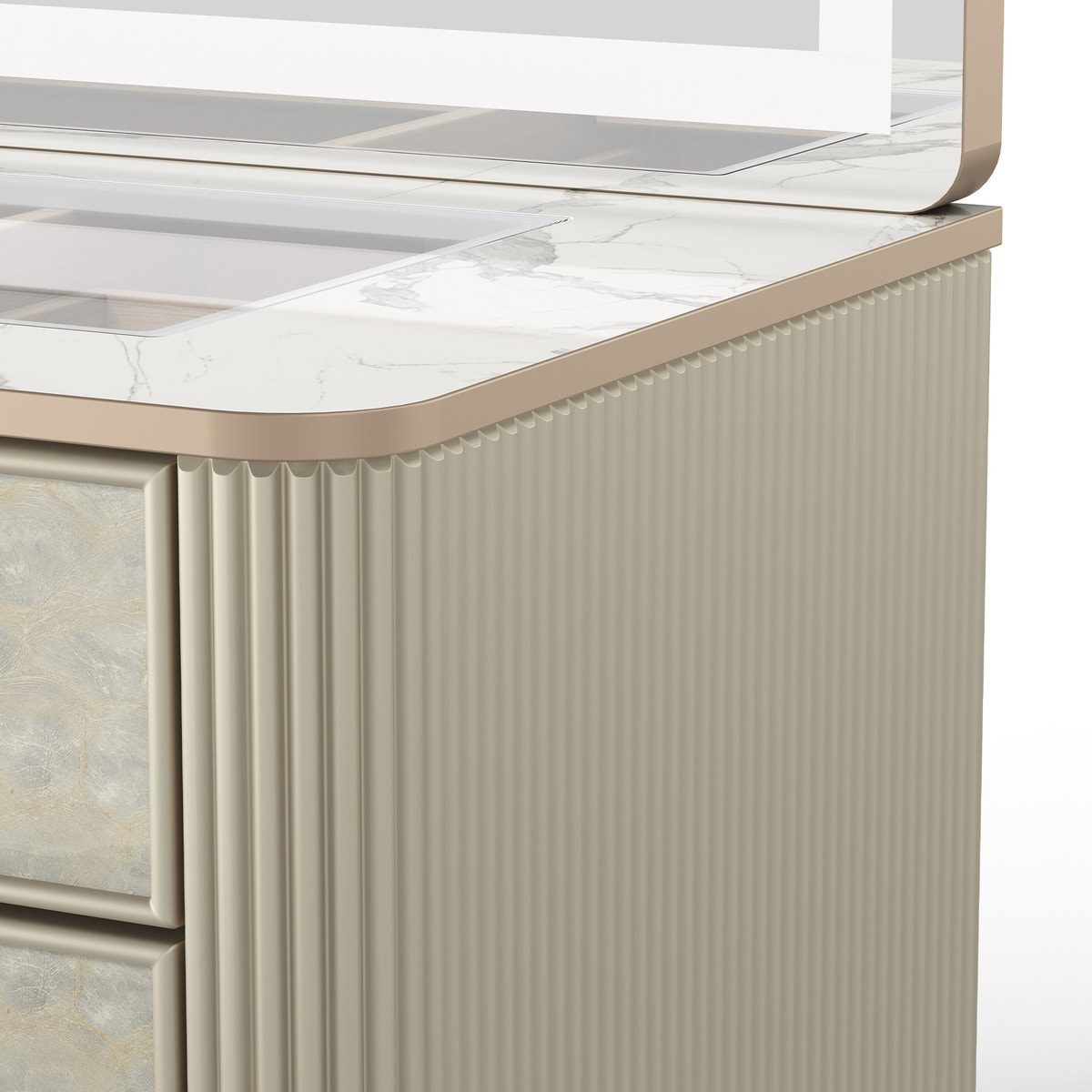 Nacre Makeup Vanity Desk with Mirror