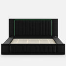 King Size LED Storage Bed with Upholstered Headboard